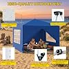 Toldo Pop-Up Azul 10x10—Impermeable y Resistente a los Rayos UV, con 4 Paredes Laterales, Refugio Totalmente Cerrado, Instalación Rápida y Fácil, Gazebo Plegable—Ideal para Camping, Viajes a la Playa y Ferias, BBQ 5