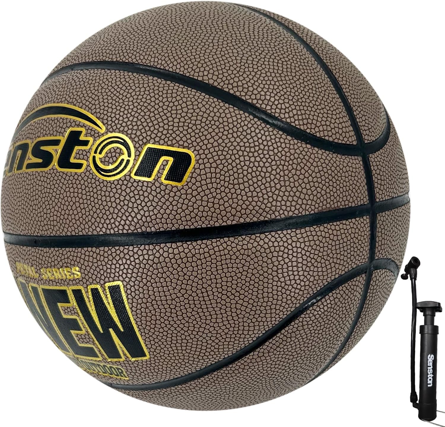 Senston 27.5''/29.5'' Outdoor Basketball Excellent Elasticity/Grip Rubber Basketballs with Pump, Durable Size 5/7 Men Basketball