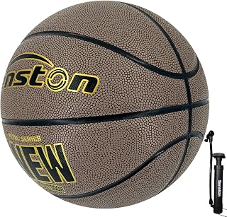 Senston 27.5''/29.5'' Outdoor Basketball Excellent Elasticity/Grip Rubber Basketballs with Pump, Durable Size 5/7 Men Basketball