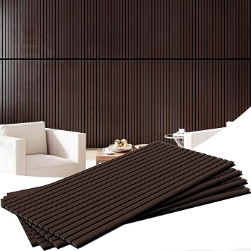 Wood Sound Proof Wall Panels 2 X 4, Wood Acoustic Wall Panels, Sound Absorbing, Noise Cancelling,Easy Install, Set of 2 Brown