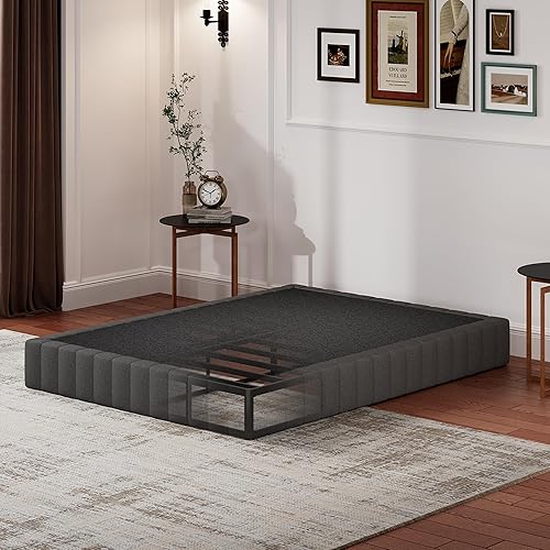 Miniatura 10 de UOMEUR Base de cama King Box Spring de 9 pulgadas, 3000 libras, base de colchón de metal resistente, sin herramientas, fácil montaje, sin ruido 9a