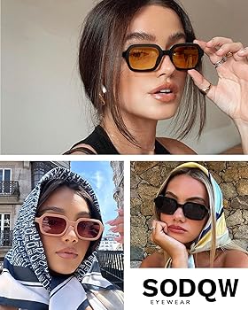 SODQW Trendy Square Sunglasses for Women 2025, 90s Vintage