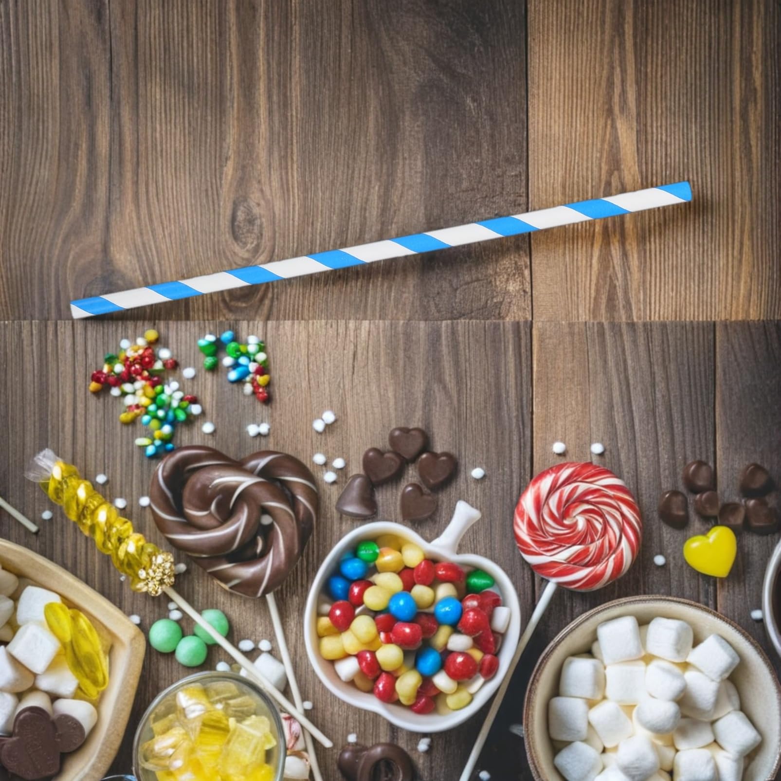 MAGICLULU 150 Stück Gestreifte Lollipop Sticks für Gewerbliche Maschinen Süßigkeiten Sticks für Partys Hochzeiten und Große Veranstaltungen