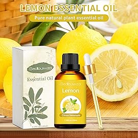 Sedbuwza Lemon Essential Oil 3.38 Fl OZ, 100% Pure Undiluted Lemon Oil for Diffuser, Aromatherapy, Perfumes, Candle, Soap Making