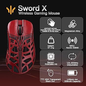 Moise Hyper Cell Sword ハイパーセ Hypercel 15571-HYP HyperGear Chromium Wireless Gaming Mouse