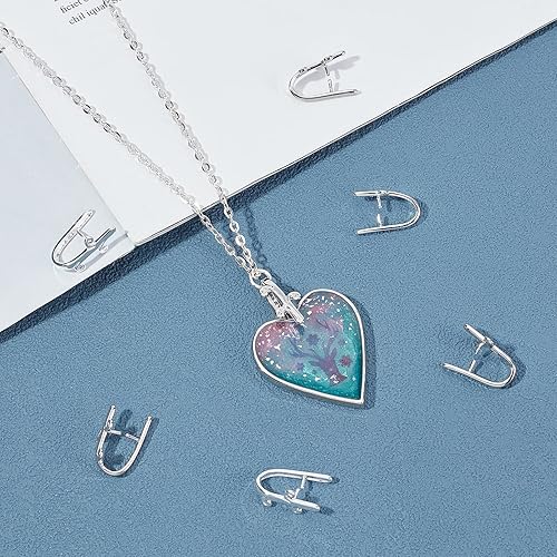 Miniatura 9 de SUPERFINDINGS 10 Styles 40Pcs Pinch Clip Bail Clasps Brass Pinch Clips 12/13/16.5/17/24mm Bail Clasp Dangle Charm Bead Pendant for Necklace Jewelry