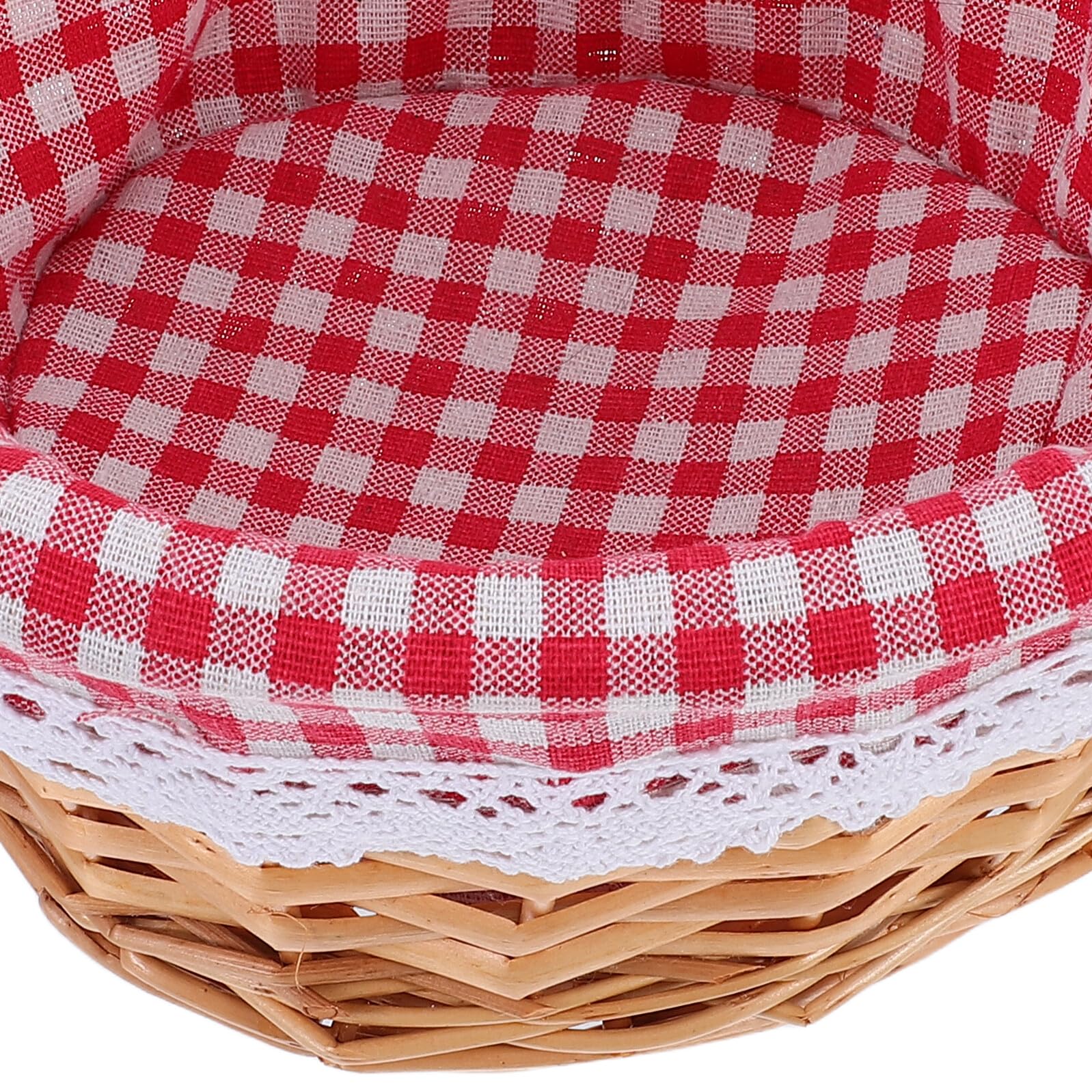 UPKOCH Cesto in Rattan Intrecciato Mano con Manici Portatile per Verdure e Frutta Cestino Piccolo per Picnic Organizzatore Decorativo per Cucina e Eventi all Aperto