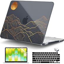 DONGKE Compatible with MacBook Neo 13 Inch Case 2026 A3404 A18 Pro chip & Touch ID, Plastic Hard Shell with Keyboard Cover, Screen Protector & Dust Plugs, Abstract Mountain