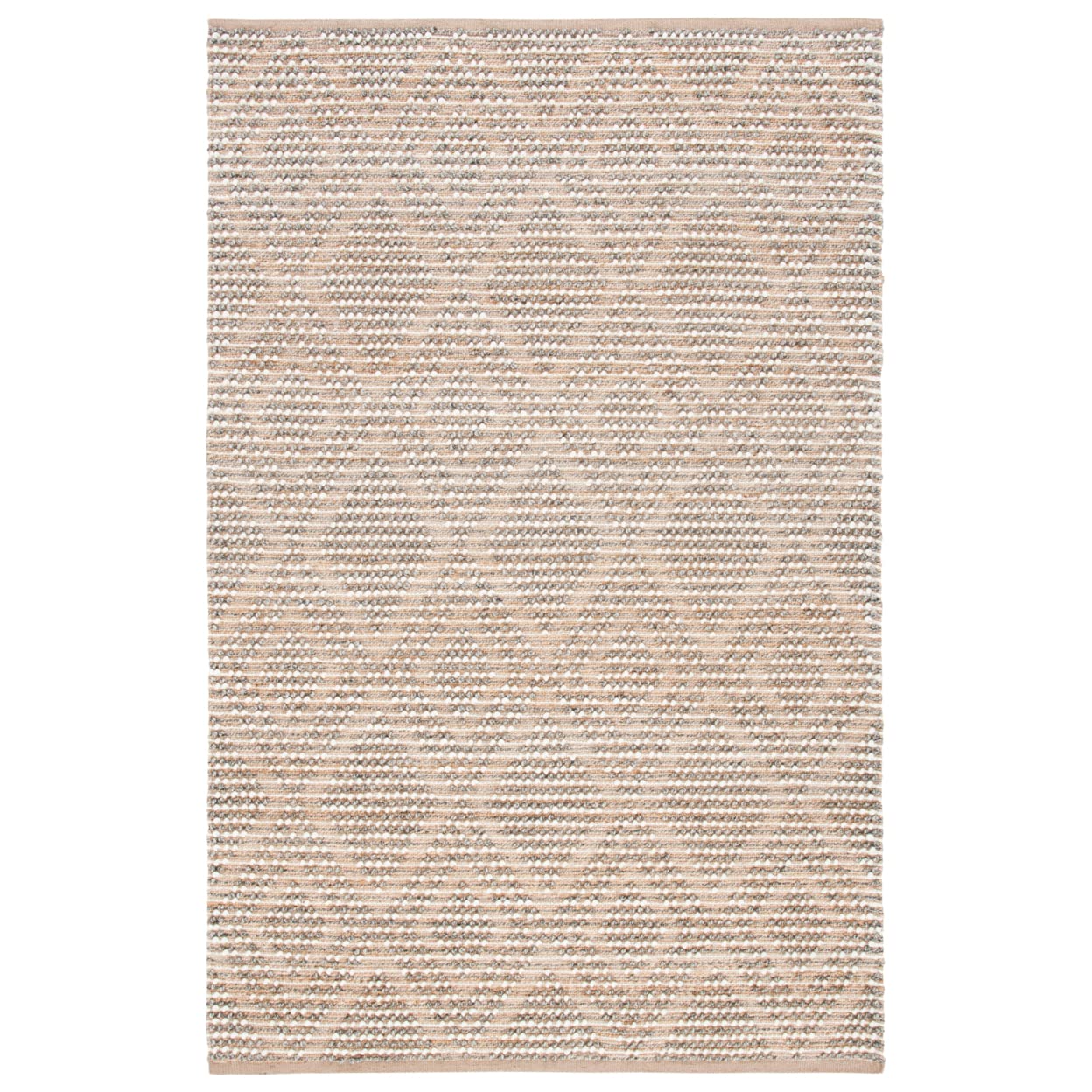 SAFAVIEH Natura Collection 5' x 8' Natural/Grey NAT108F Handmade Premium Wool Living Room Dining Bedroom Area Rug