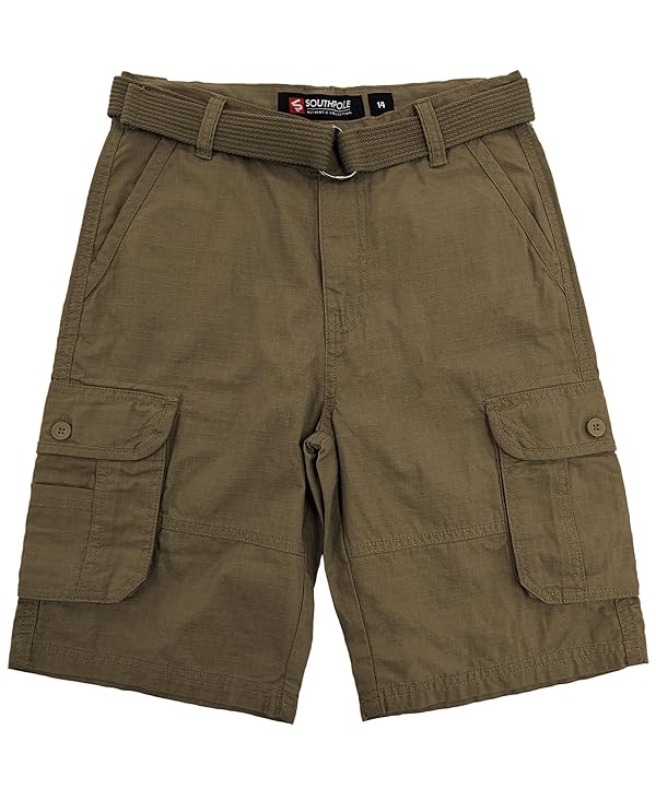 Southpole Big Boy's Belted Ripstop Basic Cargo Shorts Olive As, 14 by Southpole - Used condition - US$11.38