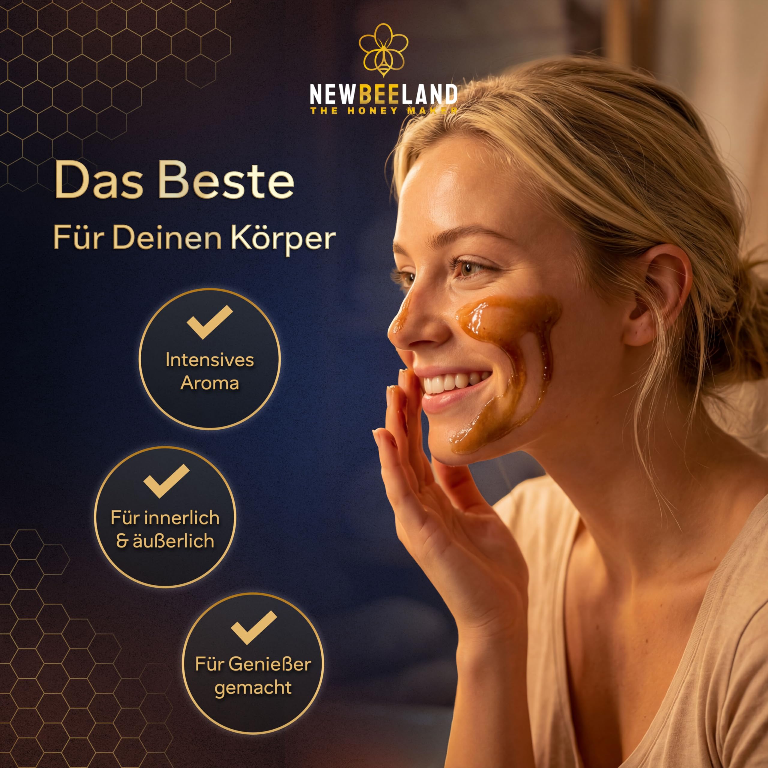 NEWBEELAND Manuka Honig MGO 550+ Direktimport aus Neuseeland 250 Gramm | chargengeprüfter Methylglyoxal-Gehalt (MGO), Cremig-zähflüssige Textur, herber & kräftiger Geschmack, lichtgeschütztes Glas