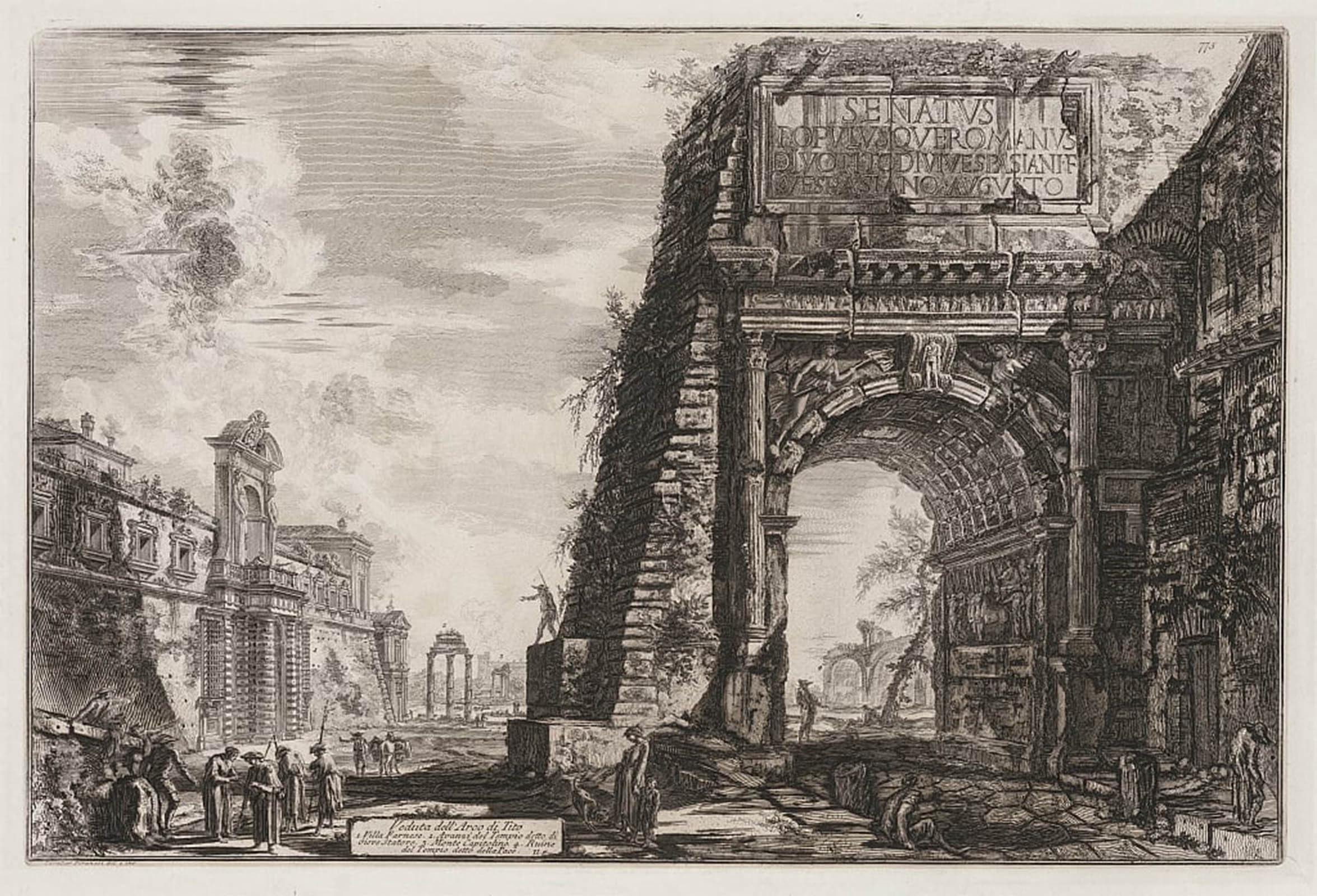 SERENDIPITP Aesthetic Poster Photo Wall Print Retro Picture Views of the Arch or Titus by Battista Piranesi Modern Wall Artwork for Home Decor 60x90cm