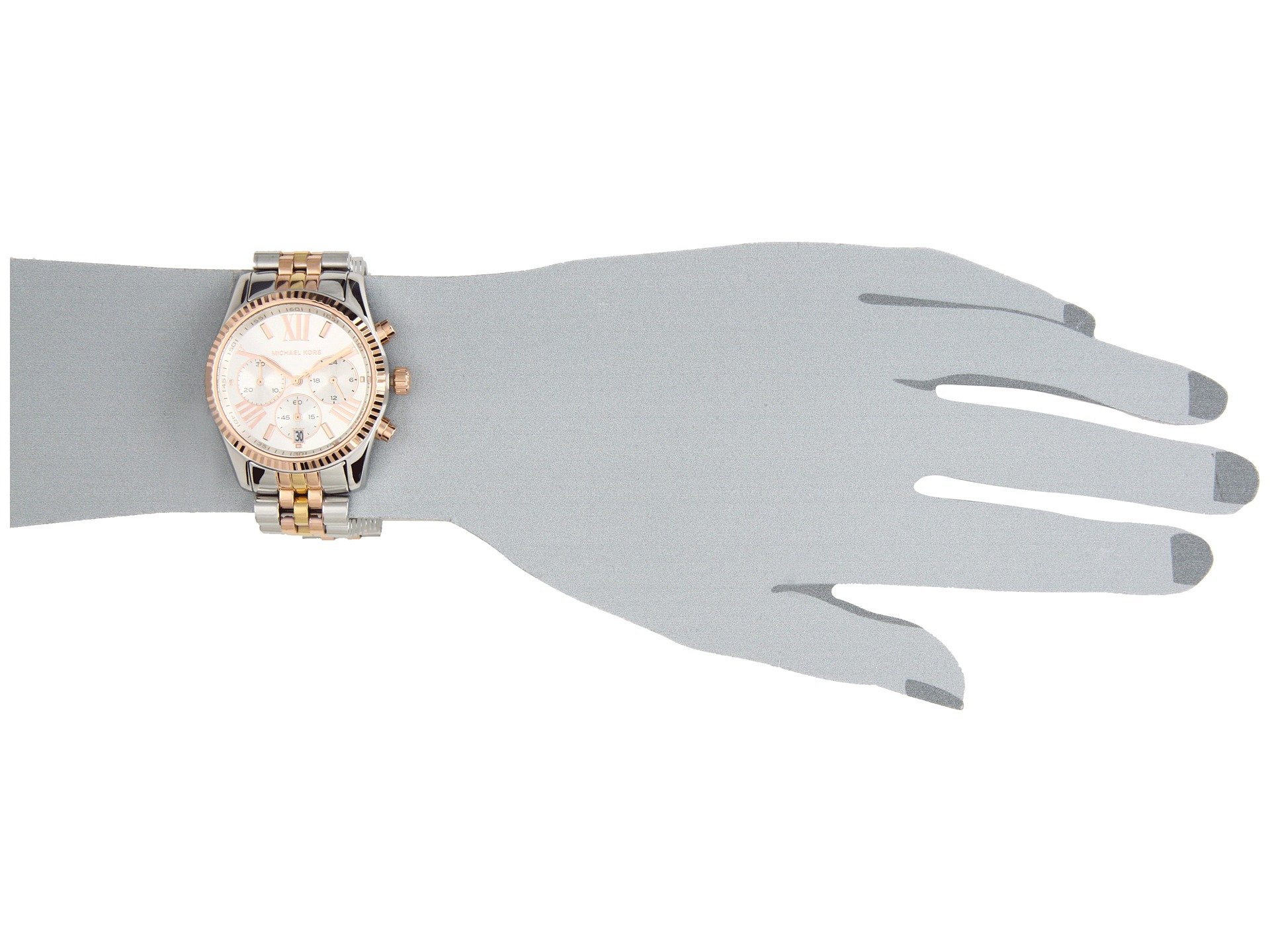 Michael Kors Lexington Watch für Damen, Quarz-Chronographenwerk mit Edelstahlarmband