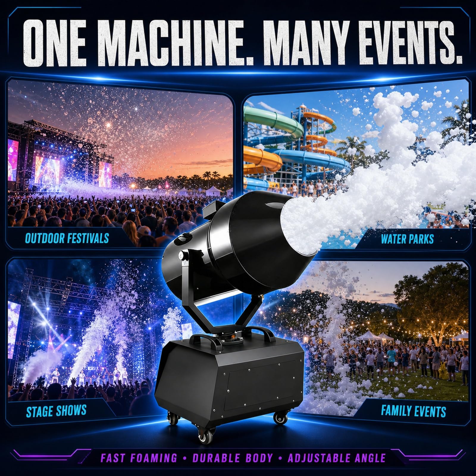 Máquina De Espuma Para Fiestas, Máquina De Burbujas De 2000 W, Máquina De Espuma Con Efecto De Escenario, Máquina De Pulverización De Espuma Para Jardines, Piscinas, Interiores