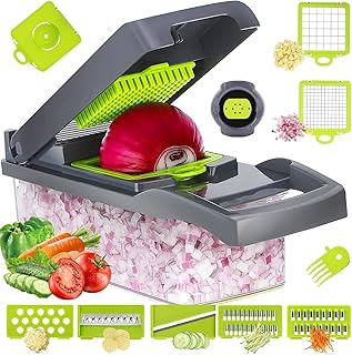 Premium Vegetable Chopper, 7 Blade Veggie Chopper, Cutter, Dicer, 12-in-1 Onion Chopper, Mandolin Slicer, Multifunctional ...