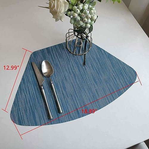 Miniatura 3 de 4 manteles individuales de PVC azul, aislamiento térmico, lavables, antideslizantes, para cocina, comedor, interiores y exteriores, patio, 13 x 19