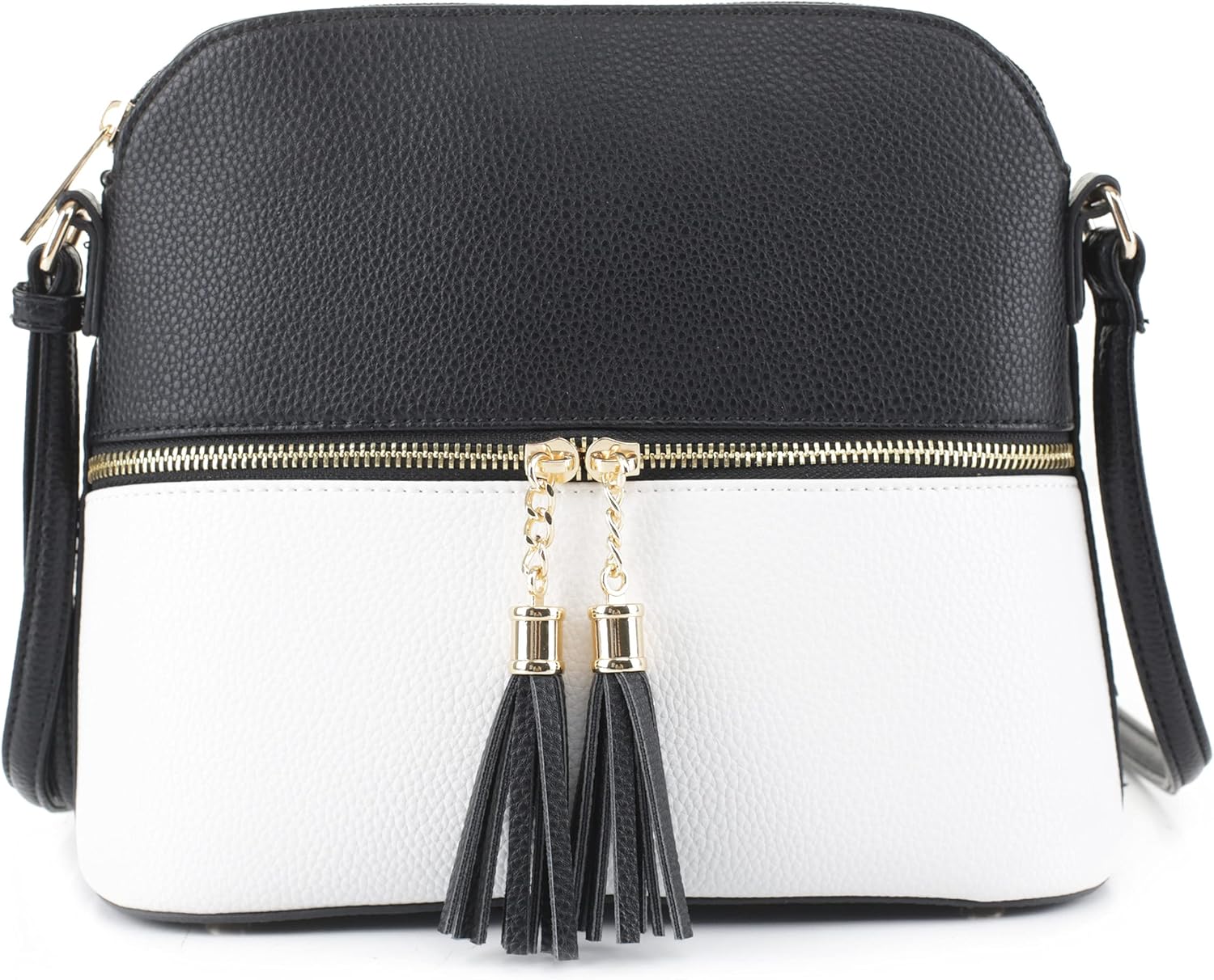 SG SUGU Lunar Lightweight Medium Dome Crossbody Bag Shoulder Bag with Tassel | Zipper Pocket | Adjustable Strap SG SUGU Lunar Lightweight Medium Dome Crossbody Bag Shoulder Bag with Tassel | Zipper Pocket | Adjustable Strap
