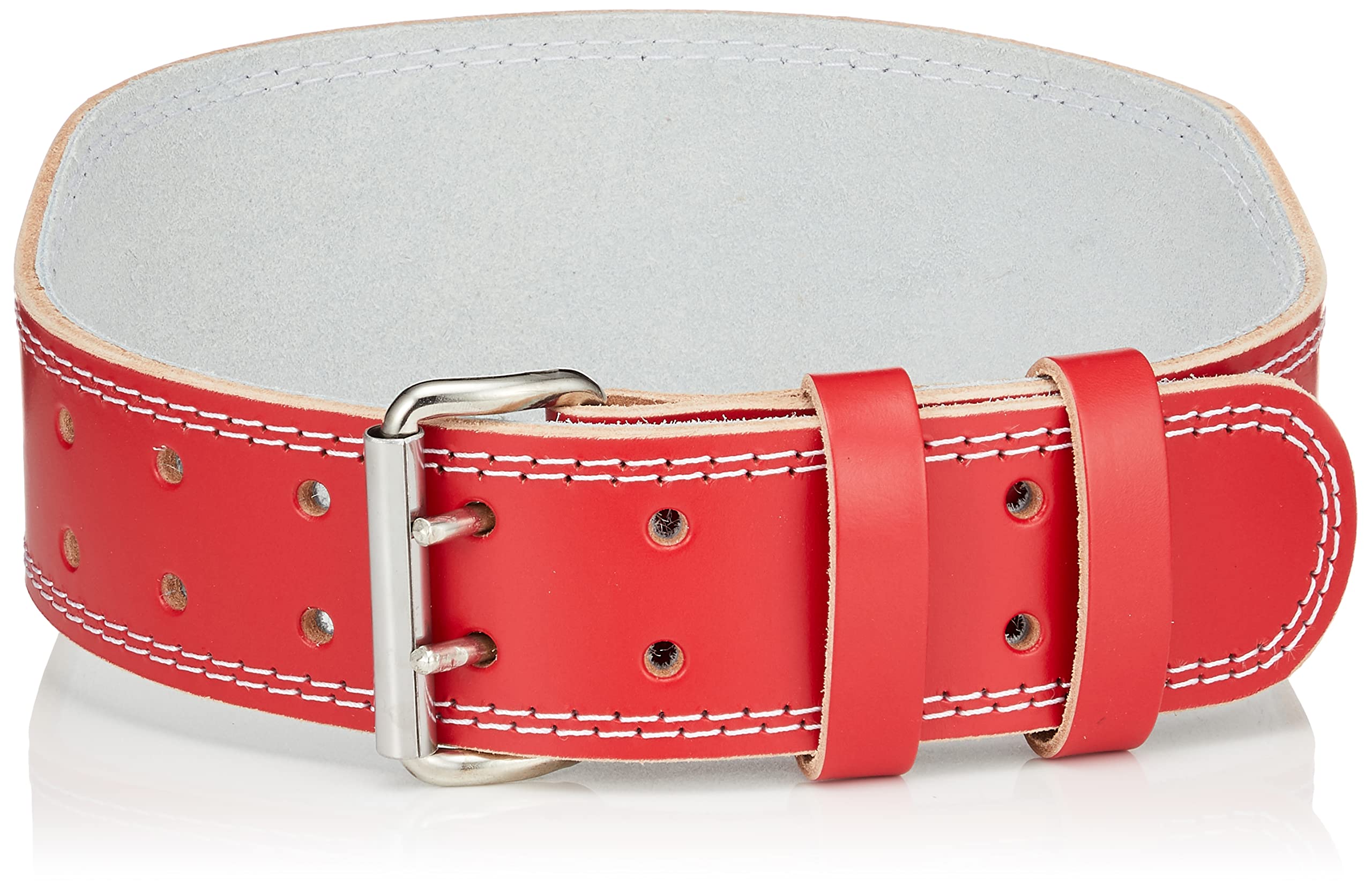 Gold`S Gym G3322 EX Leather Belt, Red, S, Beginner to Intermediate Users, Soft and Light Leather, Waist, Core Aid, Squats, Bench Press, Seated Rowing, LAT Pulldown, Authentic Gold Gym Training Belt