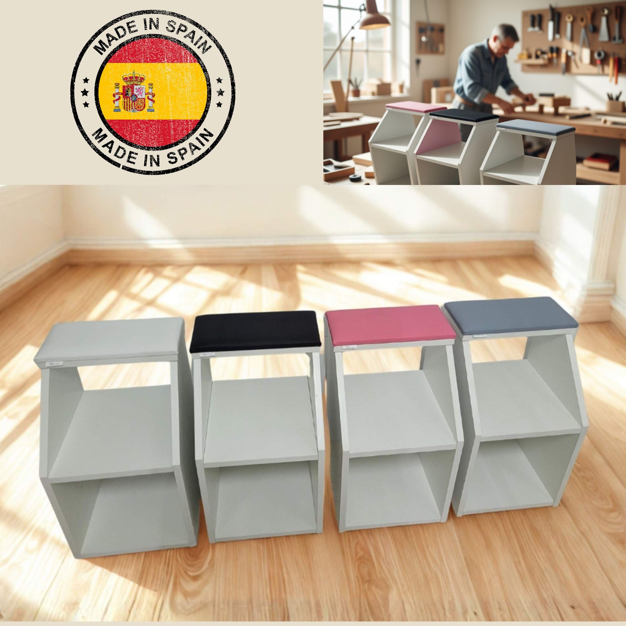 Reposapiés Pedicura Profesional Soporte Ergonómico para Salón de Uñas | Antideslizante, Listo para Usar, Fabricado en España | Estética y Manicura Profesional, Blanco