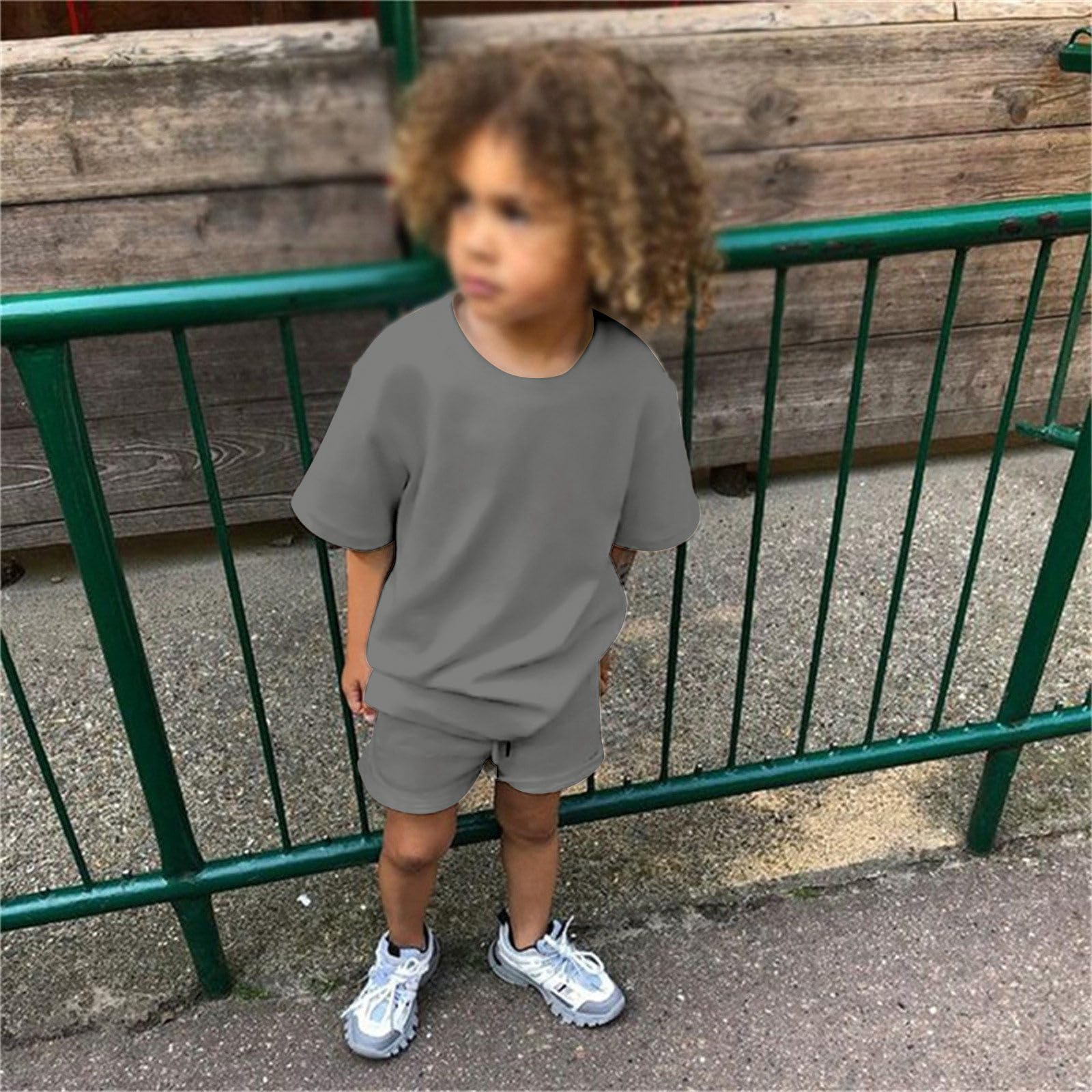 Generisch Conjunto de 2 piezas para niño y niña, conjunto de ropa de verano, camiseta de manga corta con pantalones cortos