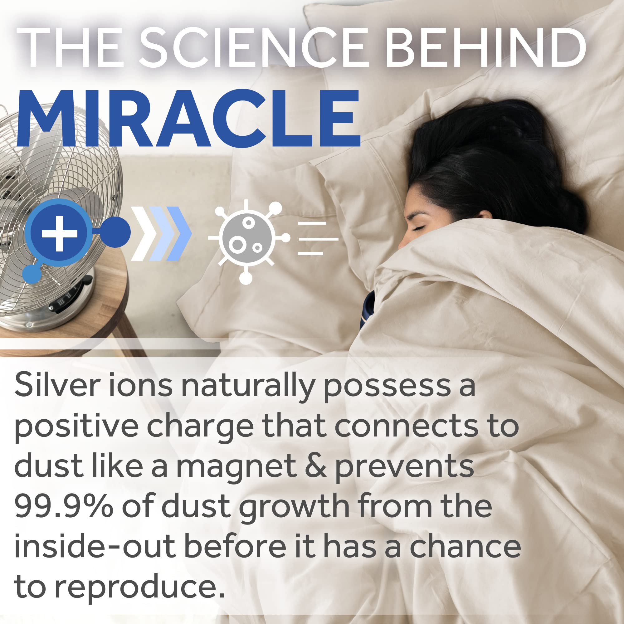 Miracle Made Extra Luxe Bed Sheets Set ?Çô Sand, King ?Çô 4 Piece Bed Sheet Set Infused with Natural Silver, 500 Thread Count USA-Grown Cotton Sheets, Ultra-Breathable, Extra Soft Bedding Set