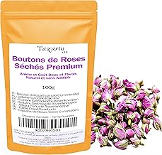 100g Boutons de Roses Premium - Pétales de Roses de l'Altas - Arôme & Goût Doux et Florals - 100% Naturel, Pur et sans Additifs | Qualité Supérieure - TazarinLtd
