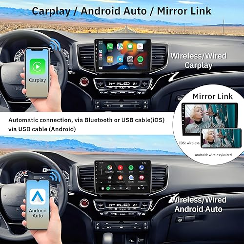 Miniatura 3 de Estéreo de coche Android 2G+64G para Honda Pilot 2016 2017 2018 2019 con Carplay inalámbrico WiFi navegación GPS FMRDS Radio coche reproductor de