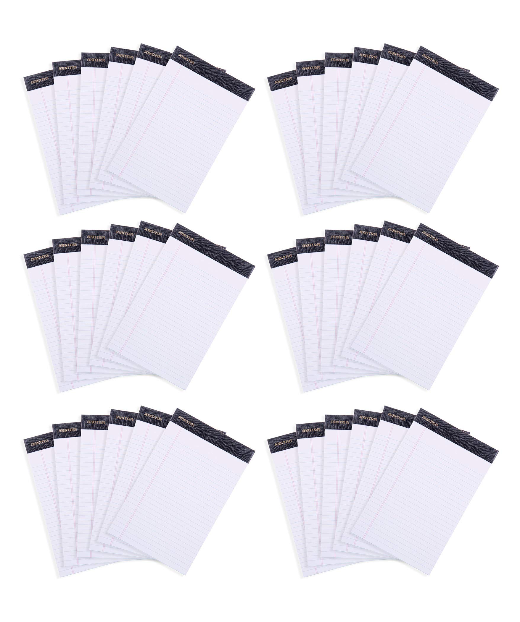 Mintra Office Legal Pads, ((xPremium, 5in x 8in, Narrow (White), 36pk (6-6pks))