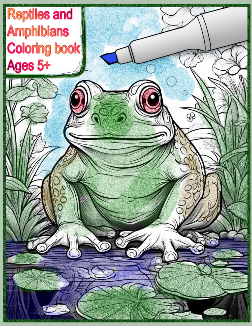 Reptiles and Amphibians Coloring Book