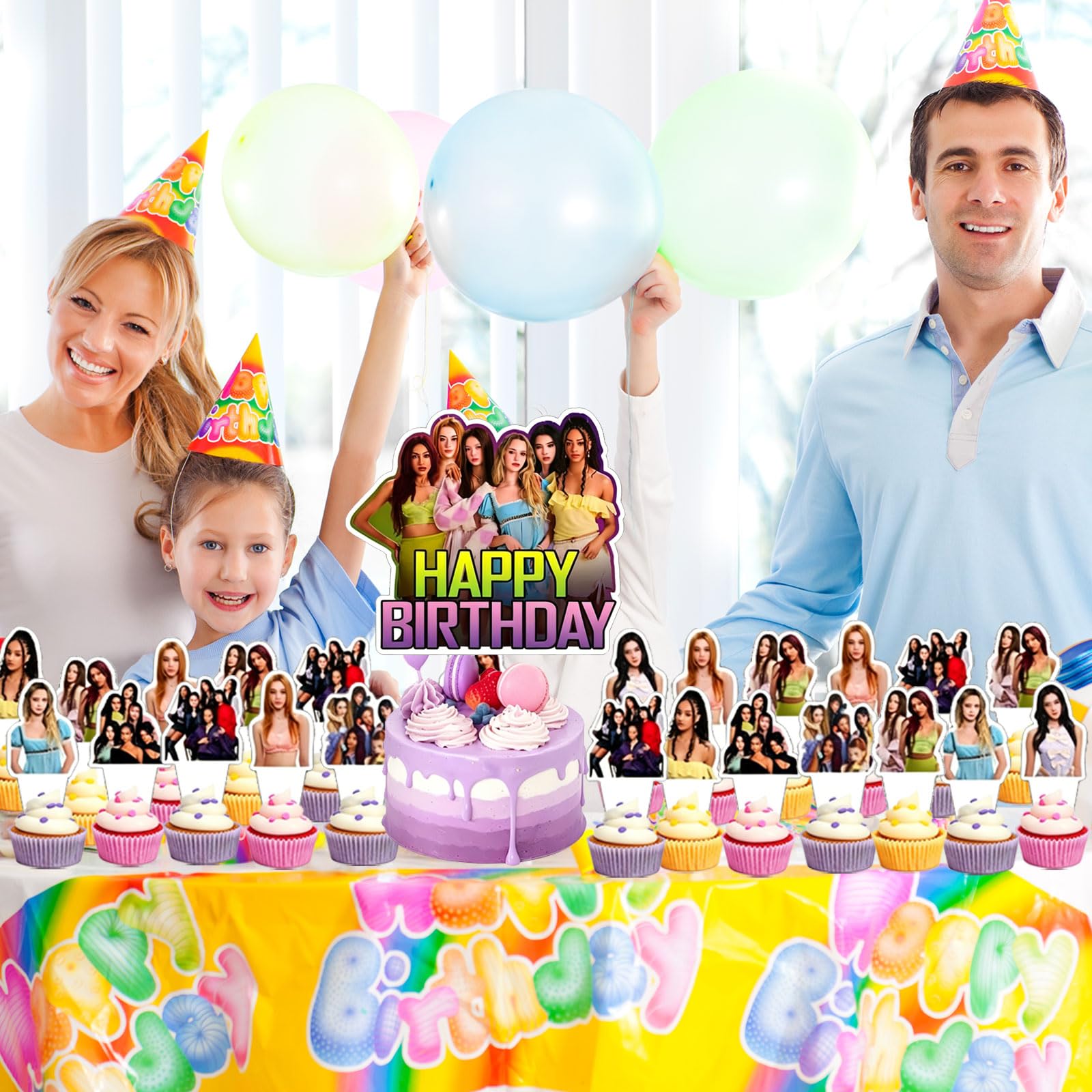 Set di 25 decorazioni per torte di compleanno a tema Katseye,Ideali per decorare torte,Muffin,Cupcake e feste di compleanno per bambine