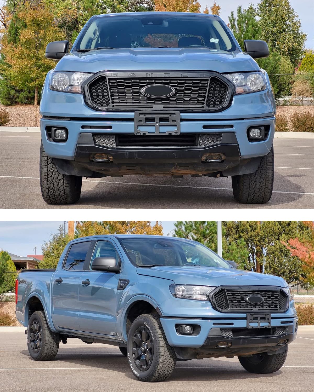 Front License Plate Bracket For Ford Ranger 2019-2023 - Black Plastic Bracket Holder Replace KB3Z17A385A