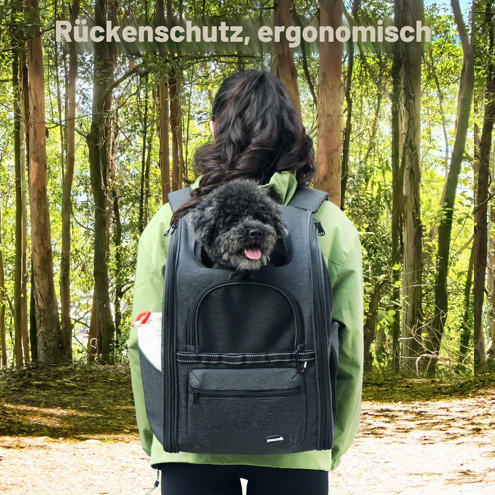 Pecute Katzenrucksack Hunderucksack Haustier Rucksack, Belastung Verringern Hundetasche, Katzentasche, Entlastungssystem Katzen Rucksack, Faltbar und Leicht, Atmungsaktiv, geeignet für Tiere bis 6 kg