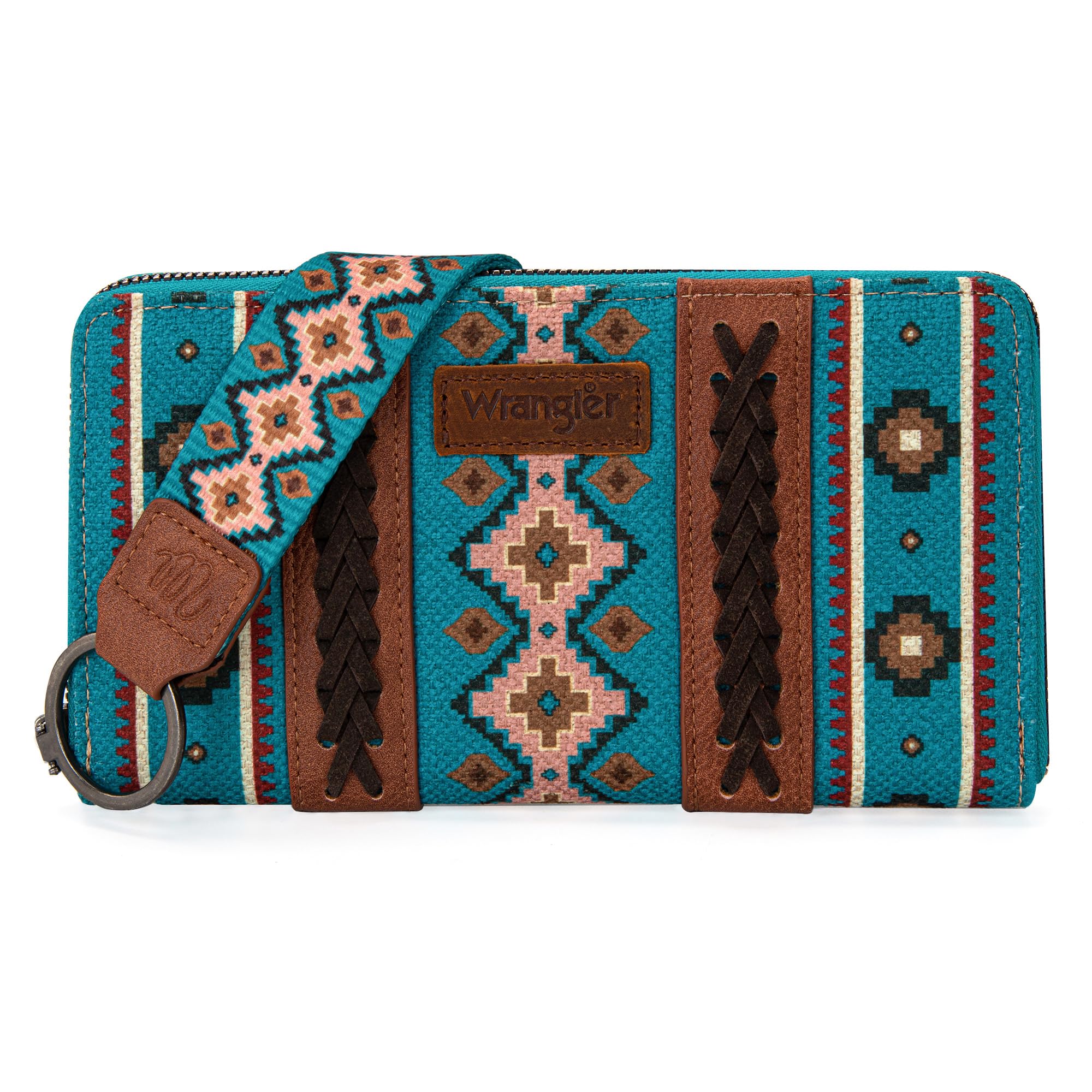 Wrangler Wallet Purse for Women Western Aztec Clutch Wristlet Wallet with Credit Card Holder