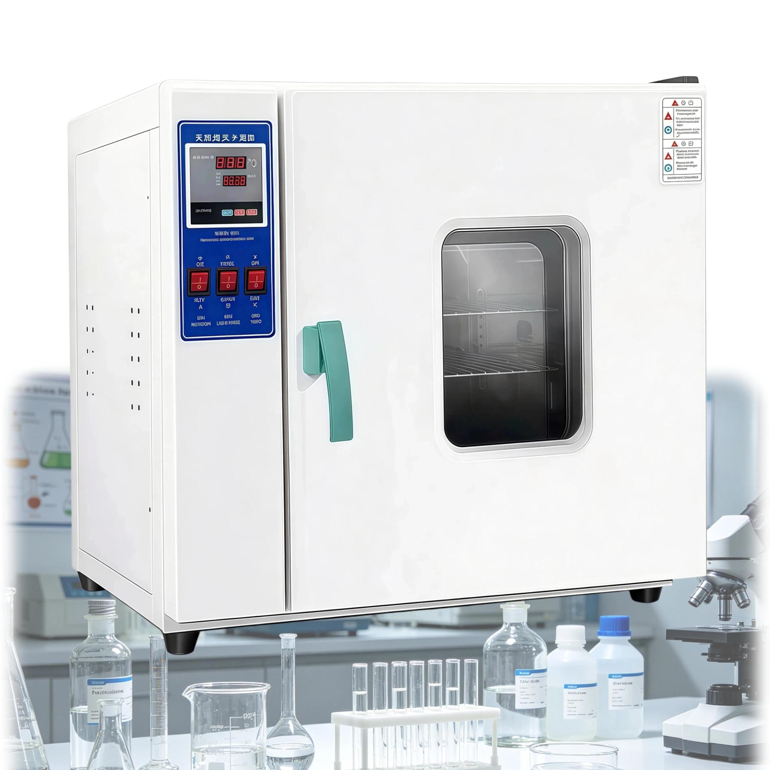 Horno de Convección por Gravedad,Horno de Calentamiento y Secado de 16L/43L cúbicos con Interior de Acero Inoxidable Instrumento de Laboratorio,Estufa De Secado Digital De Paja(43L)