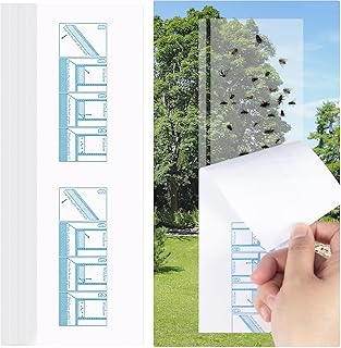 30 Pack Window Fly Traps Indoor, Fruit Fly Traps for Indoors, Fly Paper Sticky Strips for Home Effective House Fly Killer, Safety & No Pollution, Suitable for Fruit Flies, Horse flies, Mosquitoes
