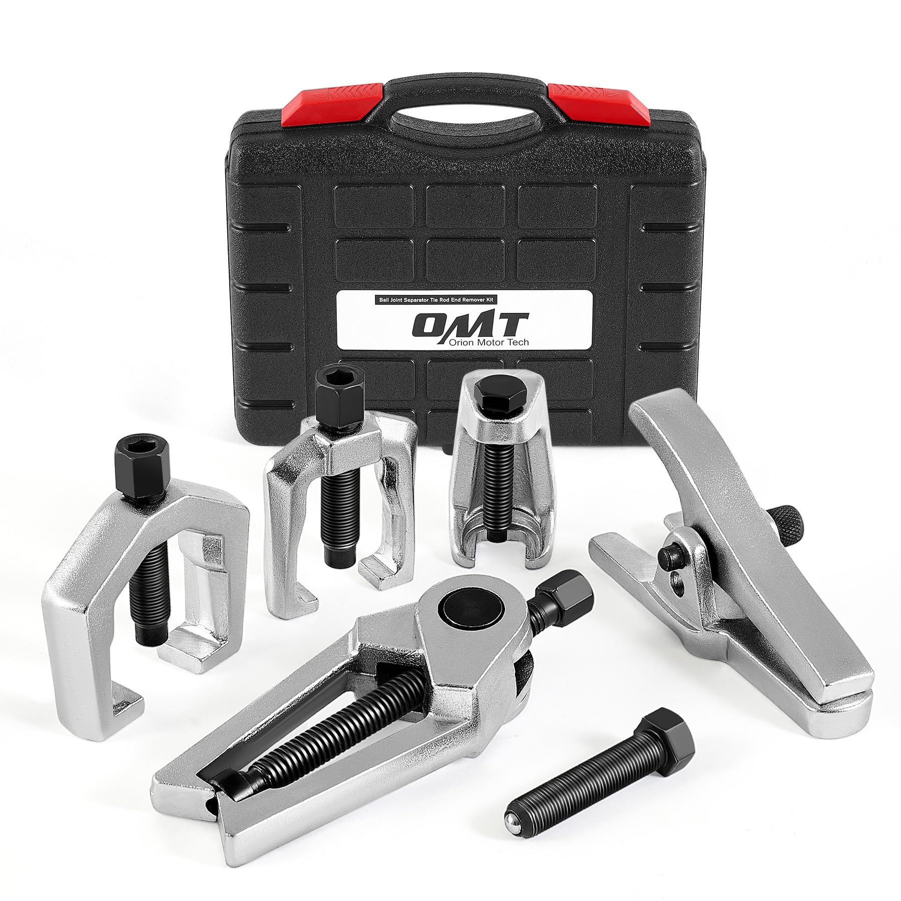 Orion Motor Tech 5-in-1 Kugelgelenk Abzieher Set (BS06), Spurstangenkopf Ausdrücker & Traggelenk Werkzeug Satz für PKW & LKW, Professionelles Abzieher Werkzeug Set für Spurstangen & Lenkstockhebel