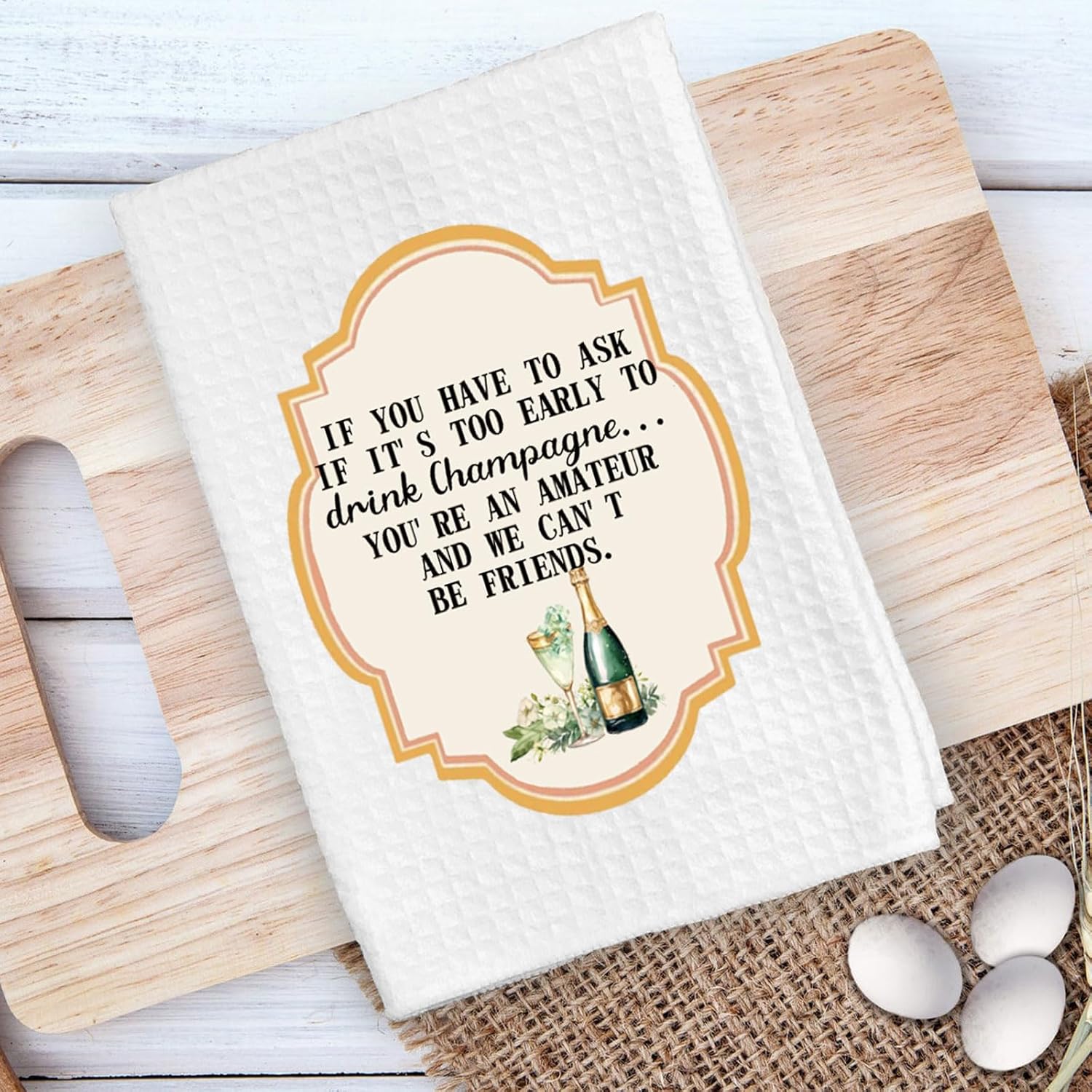 ZJXHPO Champagne Kitchen Towel For Champagne Lover Tea Towel Housewarming Party Kitchen Decor Celebration Gift (Drink Champagne Towel) - Image 4