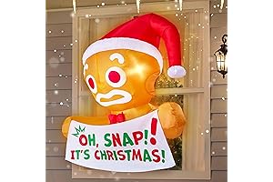 Joiedomi 3.5FT Christmas Inflatable Gingerbread Man with Oh Snap Banner Fun