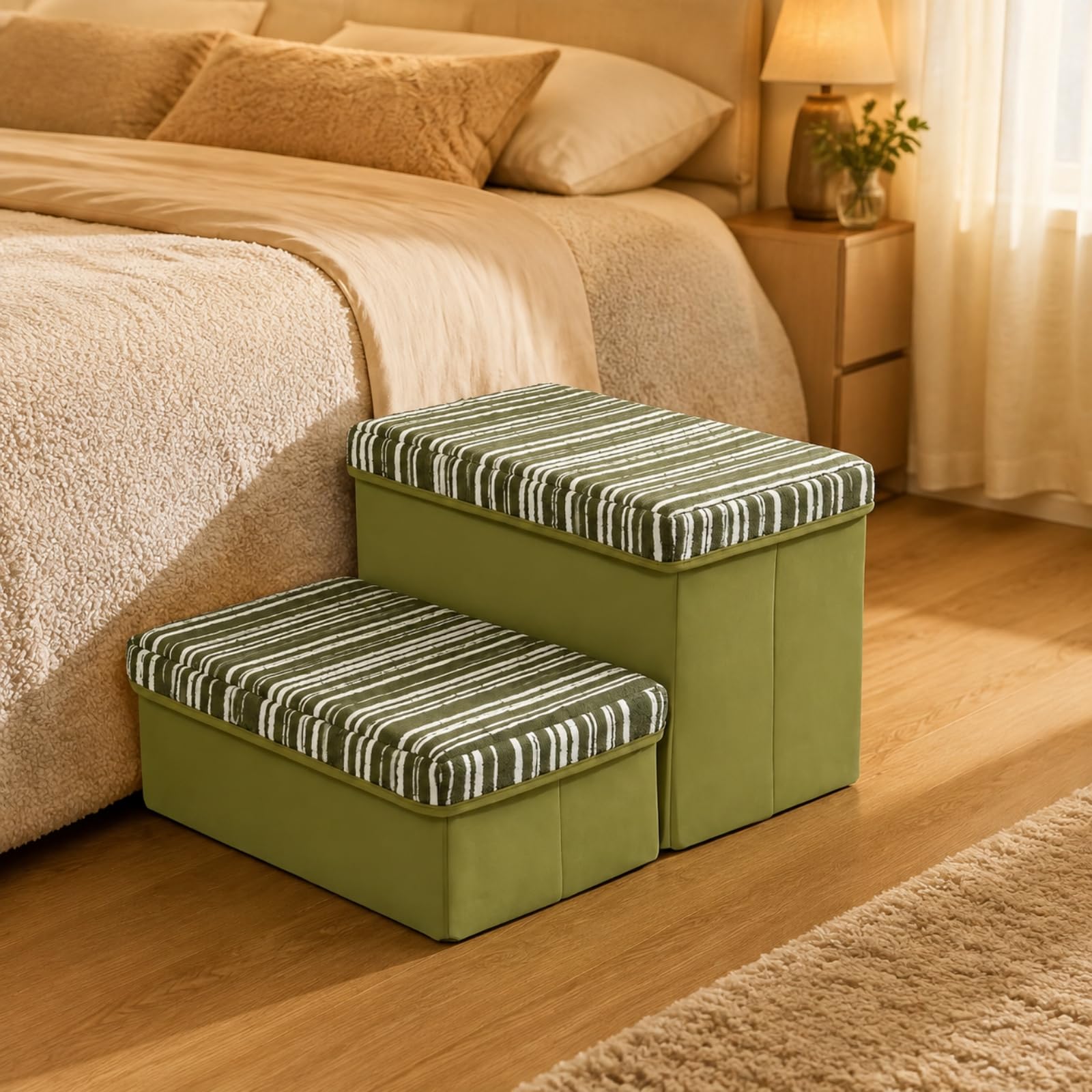Escalera Mascotas Lavable Escalera con Peldaños Acolchados Compacto para Perros, Hogar, Espacios Reducidos,
