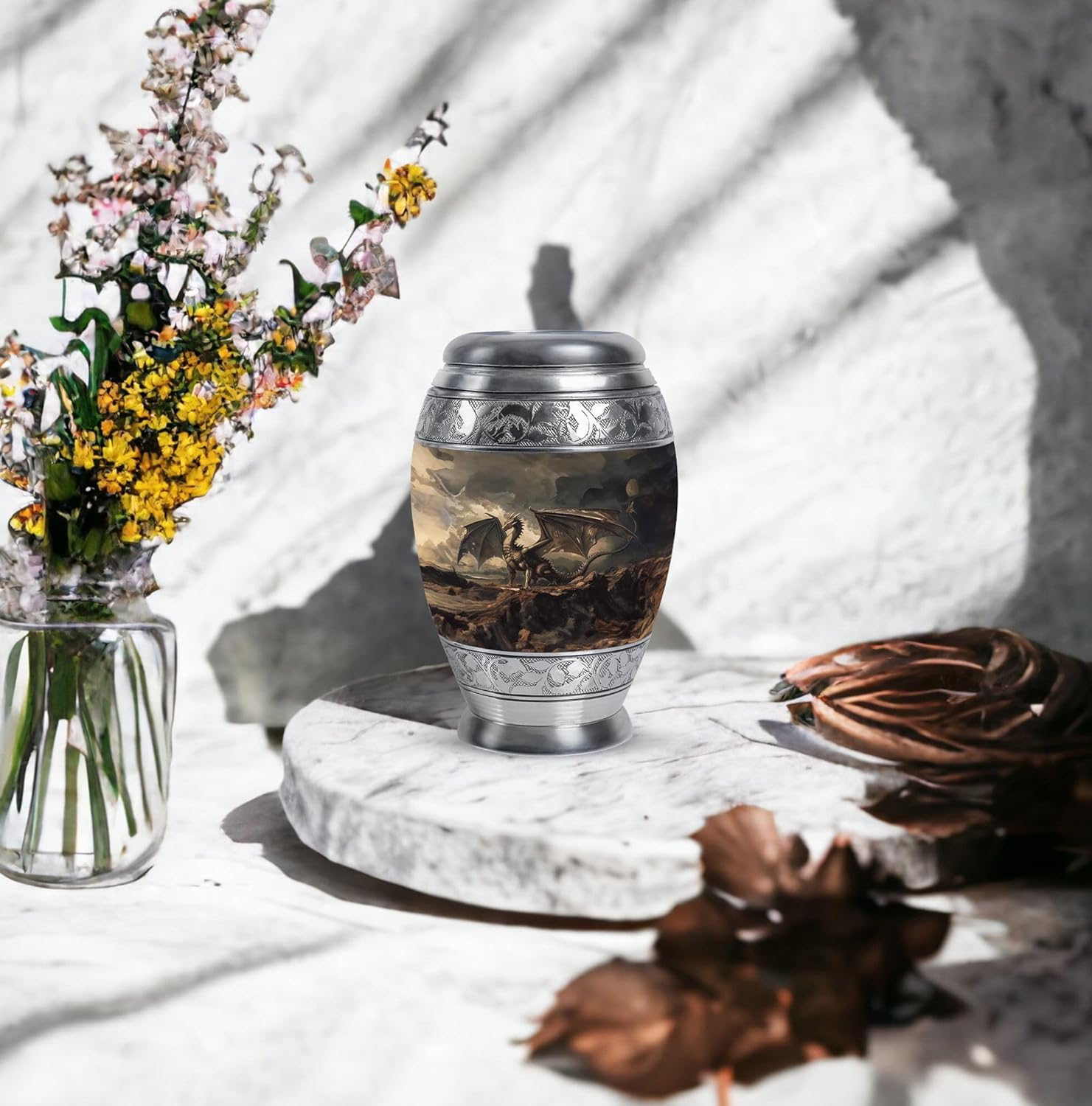 Dragon Urn, Urn for Human Ashes - Memorial Urns for Grandparents - Adult Funeral Urn - Small Urns - Mini Urns for Ashes - Keepsake Urn for Male & Female - Pack of 1-3 Inch, Black