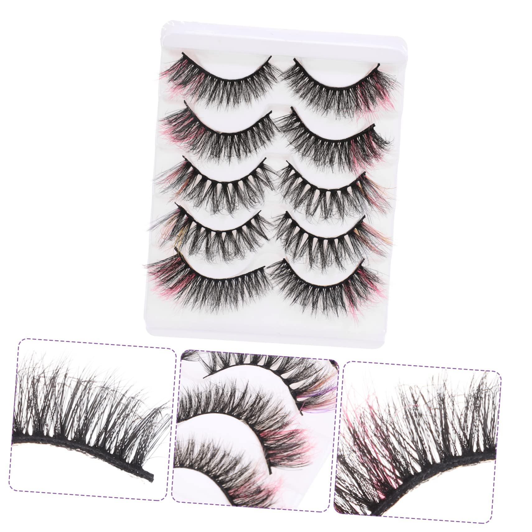 FRCOLOR 5 Set Di Ciglia Finte Riutilizzabili Soffici E Sottili Per Donne Cosplay Festa Di Halloween Look Quotidiano 5 Paia*5