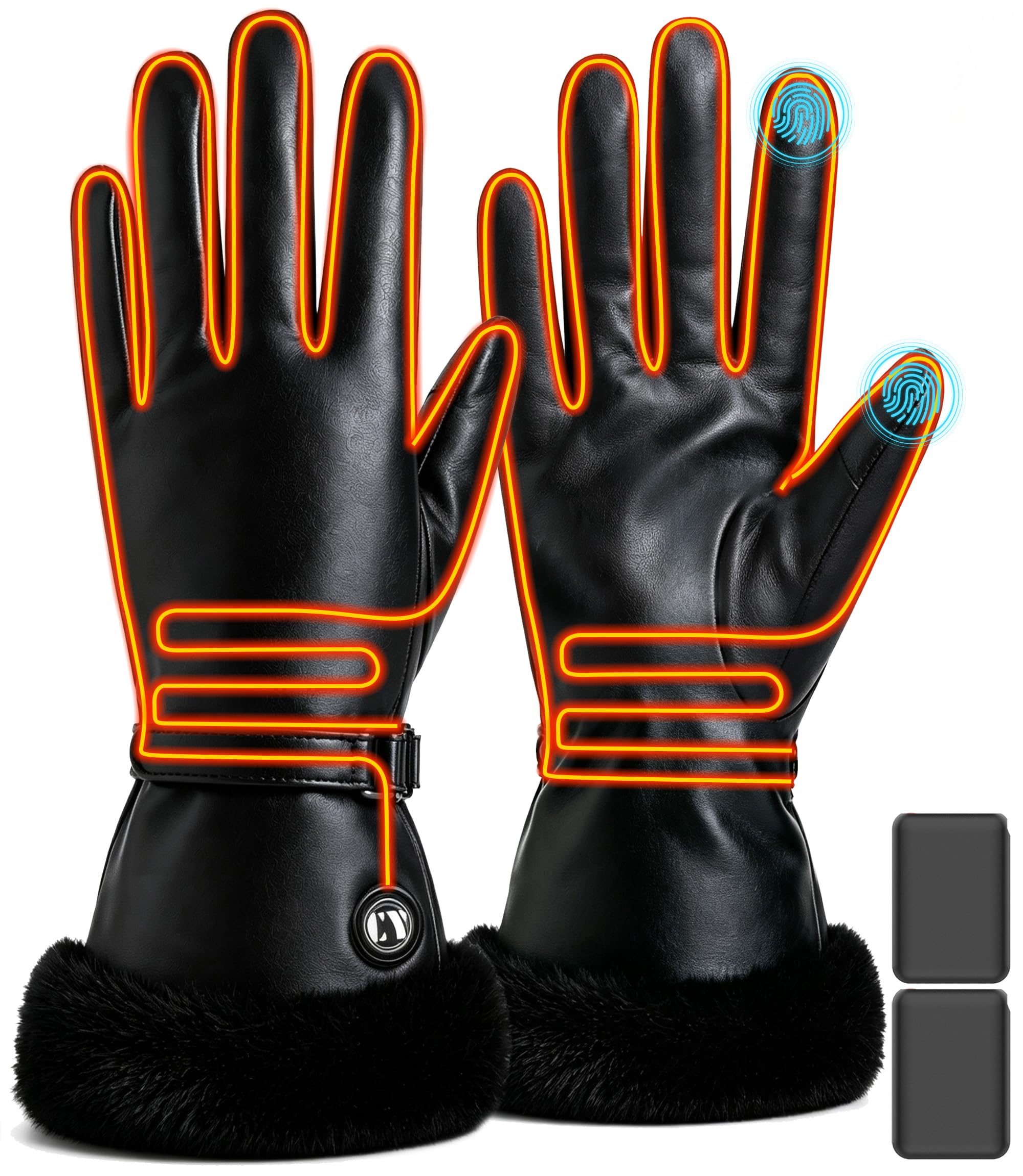CYCYHEAT Beheizbare Handschuhe Damen Dünn Wasserdicht 5000mAh Akku