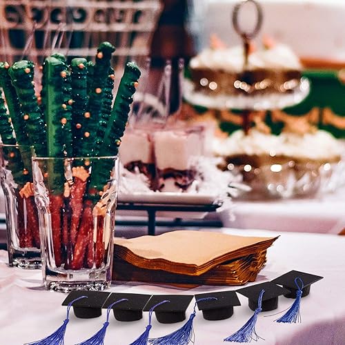 Miniatura 3 de 18 mini gorras de graduación 2024 con borlas, decoración para botellas de vino de graduación, licenciatura, graduación, sombrero, decoraciones de