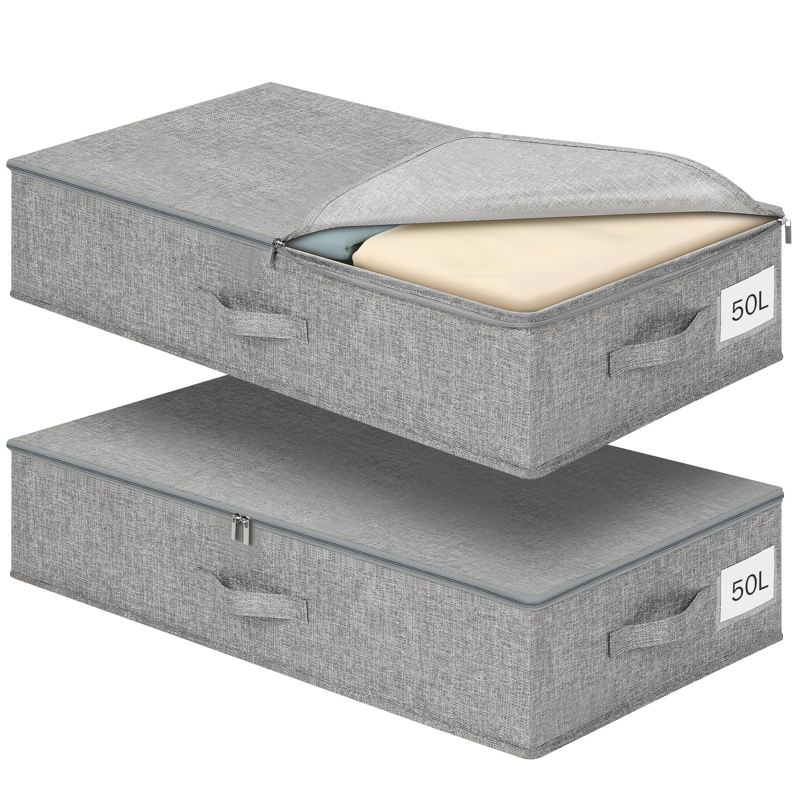 Organizador de Canape Romon con Cremallera Bidireccional y Tapa de Lino
