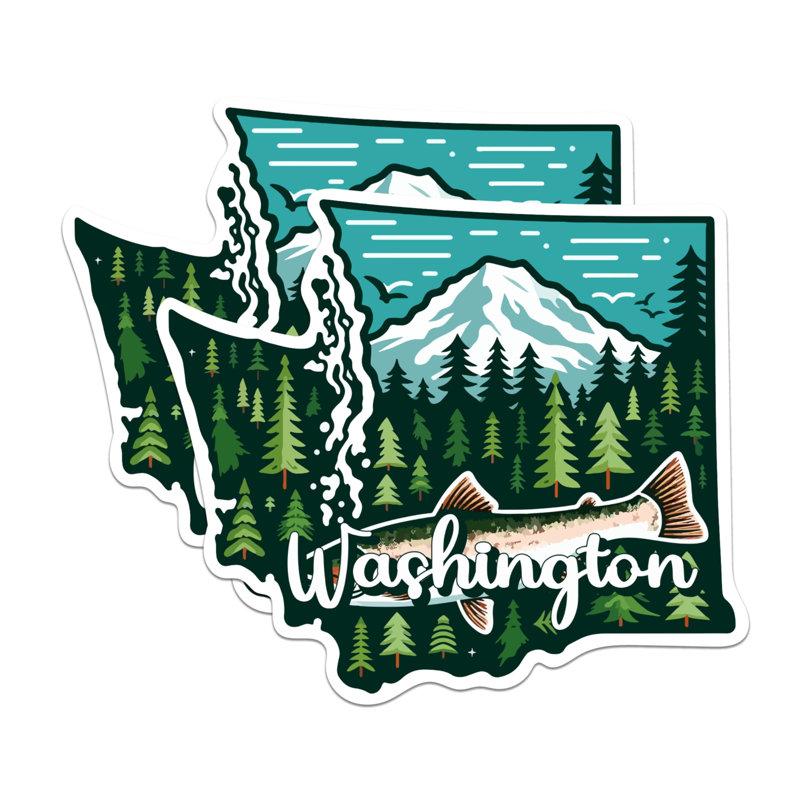 Washington State Oval Sticker Decal - 5 Inch Vinyl WA Bumper Laptop Window