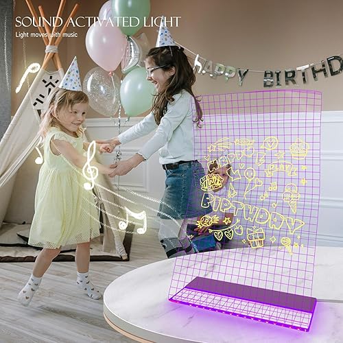 Miniatura 5 de 7.8 x 11 pulgadas, luz nocturna artística moderna, 16 cambios de color, música activada por sonido, control remoto, control remoto, 7 bolígrafos de
