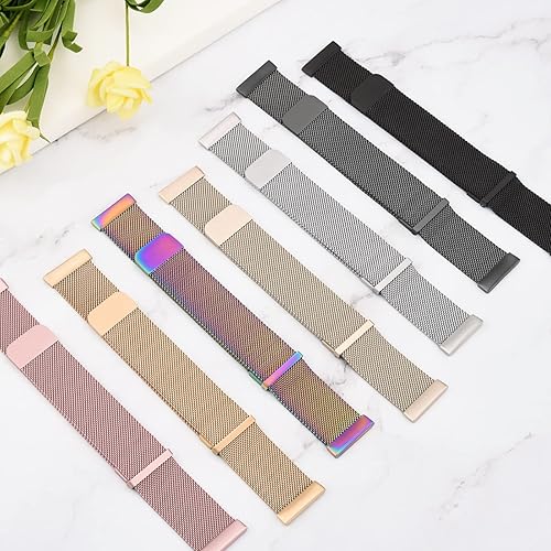 Miniatura 8 de Vanjua Correa de metal para Fitbit Sense BandsFitbit Versa 3 bandas mujeres hombres, malla de acero inoxidable magnética correa de repuesto para