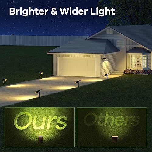 Miniatura 4 de Consciot Focos solares para exteriores, IP67, impermeables, 2 en 1, luces solares 2 en 1, 3000 K, luz blanca cálida, del atardecer al amanecer, para