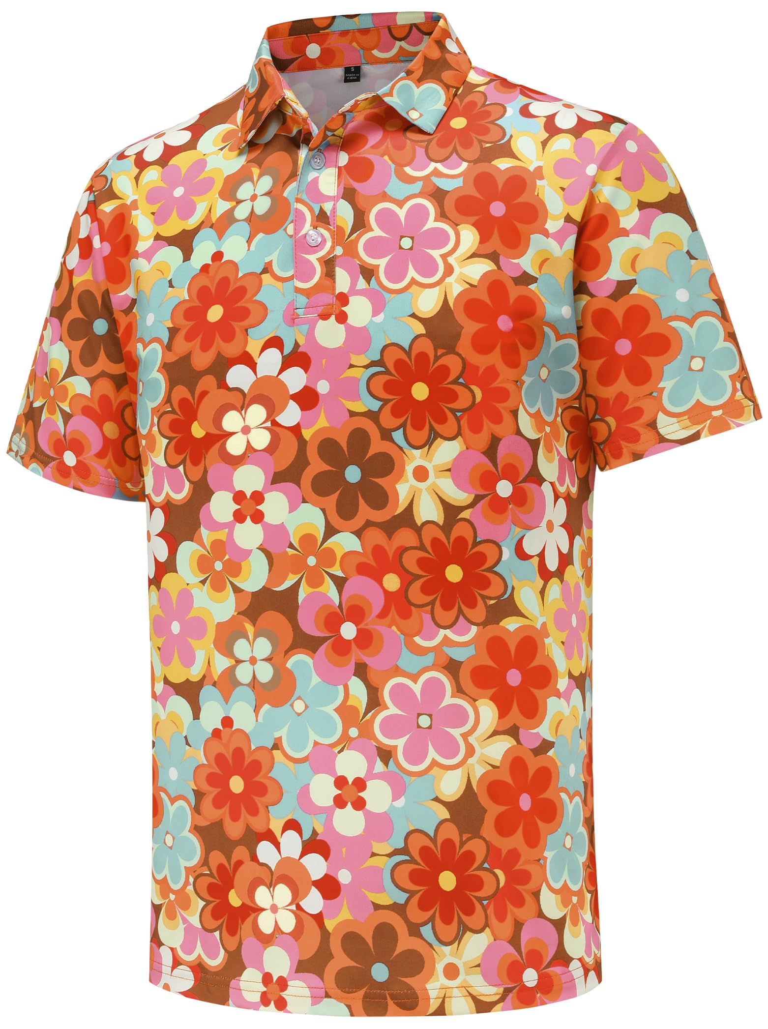 Men's Golf Polo Shirts Short Sleeve Performance Moisture Wicking Dry Fit Funny Golf Polo Shirts for Men