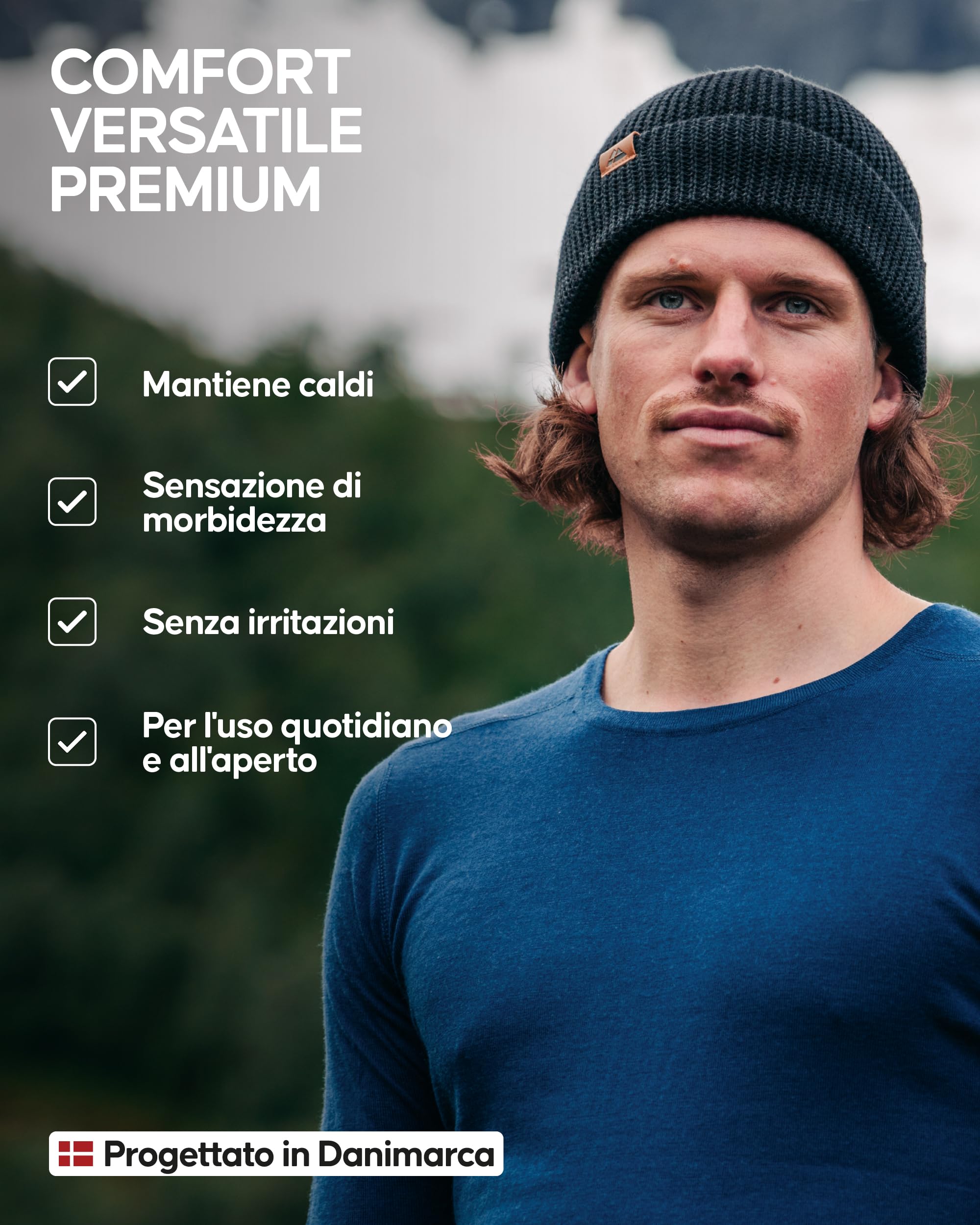 DANISH ENDURANCE Cappello Lana Merino, Berretto Beanie in Maglia Termica, da Uomo e Donna